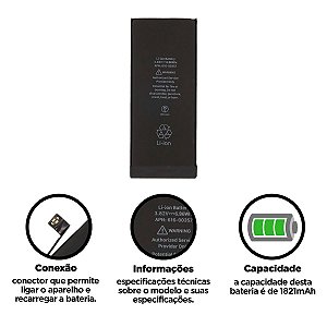 Bateria iPhone 8g 1821mah Foxconn Caixa Preta Compatível com Apple