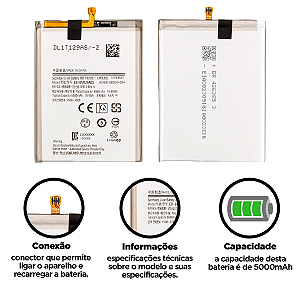 Bateria Galaxy M23 - F23 5g - M52 - M53 - M56 - A73 Compatível com Samsung