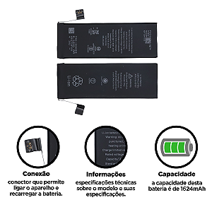 Bateria Iphone 5se com Flex Foxconn Caixa Branca Compatível com Apple