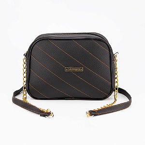 Bolsa Feminina De Lado Ombro Bolsinha Estilosa Com Correntinha E Alça Couro Confortável