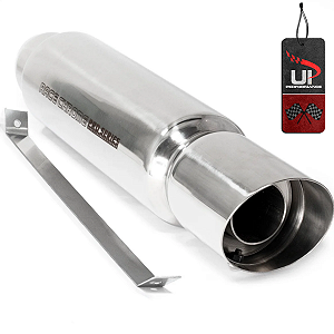 Abafador Final Aco Inox - Corpo 4 Pol - Ponteira Chanfrada 3 1/2 Pol - Encaixe 3" e 2 1/4"