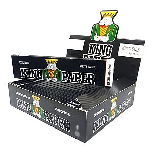 Caixa De Seda King Paper Preta Folha Branca Grande King Size