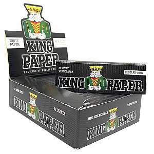 Caixa De Seda King Paper Preta Folha Branca Pequena Mini 1/4