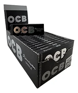Caixa De Seda Ocb Preta Premium 69mm Single Wide