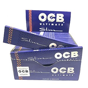 Caixa Seda Ocb Azul Ultimate Slim Ultrafina C/ 50 Livretos