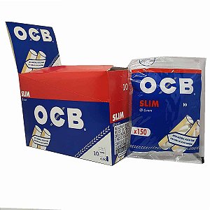 Caixa Filtro Ocb Slim Fino Gommed Cola 6x15 Mm 10 Bag C/ 150 Filtros