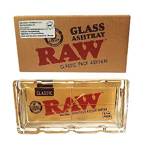 Cinzeiro Raw De Vidro Grosso Quadrado Com Apoiador 15x6 Cm