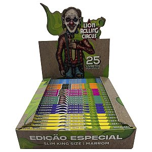 Caixa Seda Lion Circus Brown Folha Marrom Grande C/ 25 Livretos