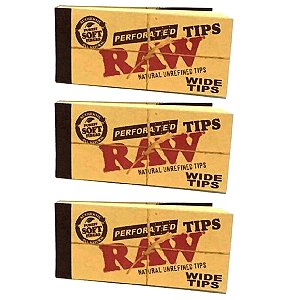 3 Livretos Piteira Papel Raw Classica Perforated Original