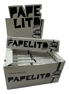 Caixa Seda Papelito Slim Com Piteira De Papel Grande C/ 24 Livretos