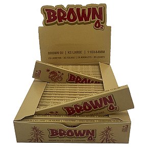 Caixa De Seda O2 King Size Brown Com 25 Livretos
