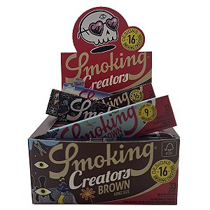 Caixa De Seda Smoking Creators Brown King Size 16 Desenhos