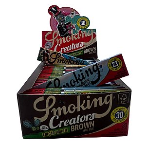 Caixa De Seda Smoking Creators Ed Brasil Brown King Size 30 Desenhoss