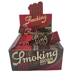 Caixa De Seda Smoking King Size Brown 100 Years - Display c/ 50 Livretos