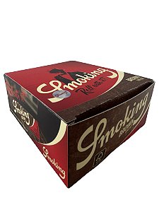 Caixa De Seda Smoking King Size Brown Marrom - Display c/ 50 Livretos