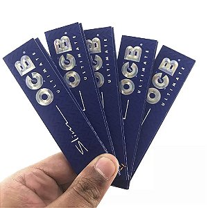 Kit 5 Livretos Seda Ocb Azul Ultimate Branca King Size