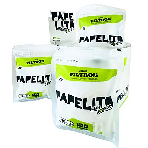 Caixa Filtro Papelito Branca Slim Longa 22mm 10 Bag C/ 120 Filtros