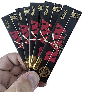 Kit 5 Livretos Raw Black Preta King Size C/ 32 Folhas Grande