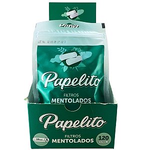 Caixa Filtro Papelito Mentolado 15x6mm C/10 Pacotes