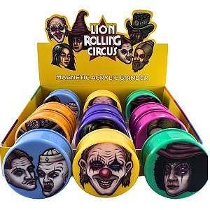 Caixa Dichavador Lion Rolling Circus Acrílico 3 Partes - C/ 12 Und