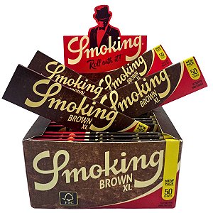 Caixa Seda Smoking Brown XL 50 Folhas Por Livreto Display c/ 50