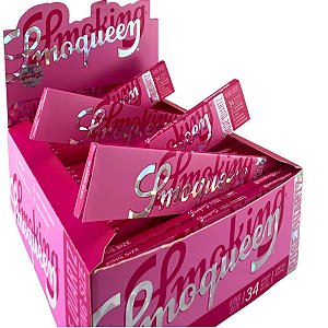 Caixa Seda Smoking Smoqueen Rose Quartz Folha Rosa King Size C/50