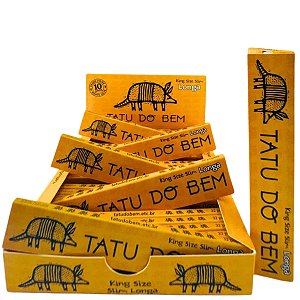 Caixa de Seda Tatu do Bem King Size Slim Longa Laranja C/ 25 Livretos