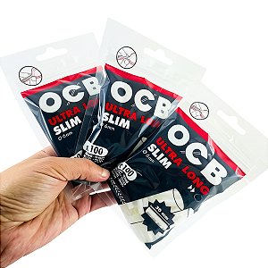 Kit 3 Filtros OCB Ultra Long Slim Branco 30 x 6 mm