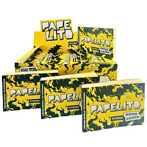 Caixa Piteira Papelito Hiper Longa Folha Dupla Papel Bio 4 x 6 cm