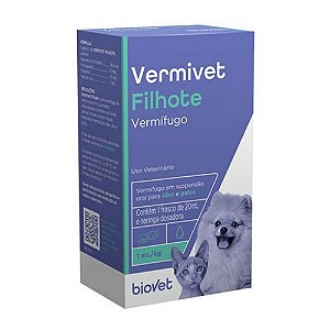 Vermífugo Vermivet para Cães e Gatos Filhotes Biovet 20ml