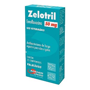 Zelotril 50mg Antibacteriano para Cães e Gatos 12 comprimidos