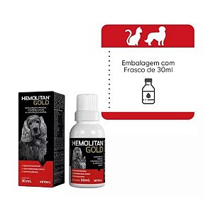 Hemolitan Gold 30ml Suplemento Mineral Vitamínico Pet Vetnil