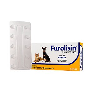 Furolisin 20mg Diurético para Cães e Gatos 10 Comprimidos
