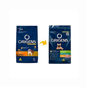 Ração Origens Cão Light Mini e Pequeno Frango e Cereais 10,1kg