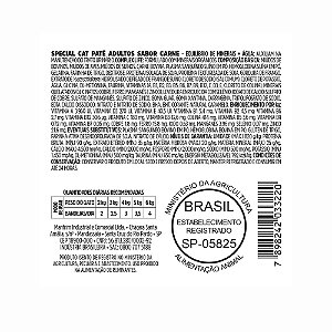 Ração Special Cat Patê Adulto Sabor Carne 100g