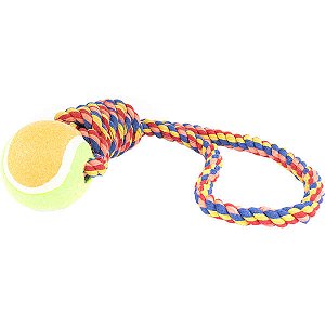 Brinquedo Dog Bola Tenis Com Puxador 38Cm