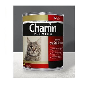 Ração Úmida para Gatos Patê Chanin Carne e Frango Lata 280g