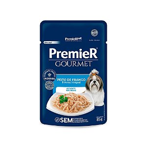 Ração Úmida Premier Gourmet Cães Adultos Frango e Arroz Integral 85g