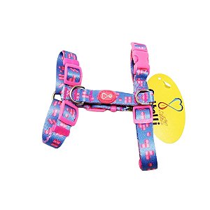 Conjunto Peitoral Walking Adria Ajustável Pequeno para Cães