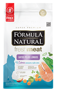 Ração Fórmula Natural Fresh Meat Gato Adulto Pelo Longo Salmão 1kg