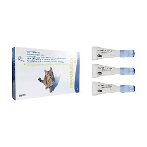 Antipulgas Revolution 6% Gatos 2,6 e 7,5kg 3 Pipetas Zoetis