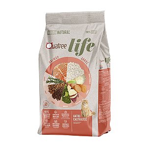 Ração Quatree Life para Gatos Castrados Salmão e Arroz 1kg