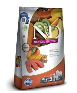 Ração N&D Tropical Selection Cão Adulto Medium Maxi Salmão 10,1kg