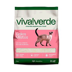 Areia Higiênica Viva Verde para Gatos Grãos Mistos Rosa 4kg