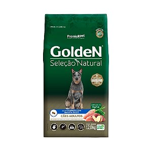 Ração Golden Seleção Natural Cães Adultos de Porte Médio Frango com Batata Doce 12kg