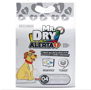 Tapete Higiênico Mr Dry Alerta para Cães com 4 Unidades 80x60cm