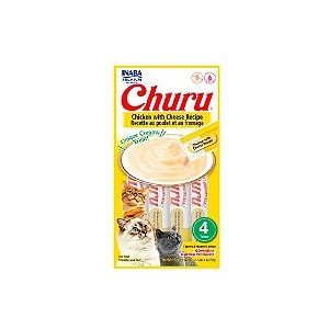 Churu Gatos Sabor Frango com Queijo com 4 Sachês