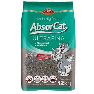 Absorcat Ultra Fina Colosso 12kg Areia Higiênica para Gatos