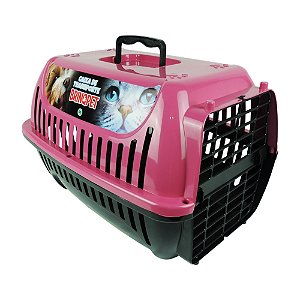 Caixa de Transporte para Cães e Gatos com Grade Rosa Nº 2