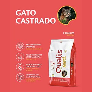 Ração Qualis Fórmula Essencial para Gatos Castrados 10,1Kg
